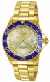 Invicta Mens Pro Diver Gold Dial 18k Gold Ion-Plated Stainless Steel 14124