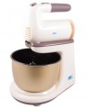 AG-818 - Deluxe Hand Mixer with Bowl - Beige & White